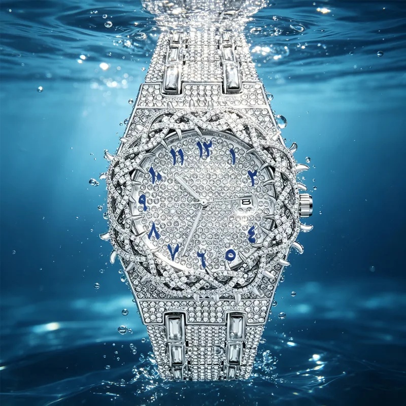 Luxury Watch Iceberg - Męski zegarek kwarcowy z kryształkami i