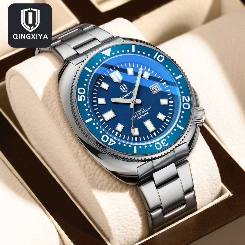 Luxury Watch Magazine - QINGXIYA marka moda klasyczny niebieski zegarek